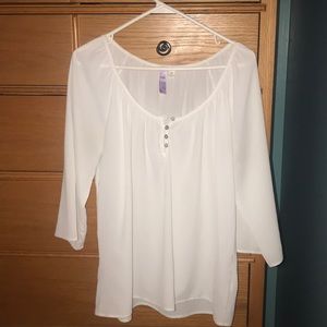 White scoop neck blouse sz M